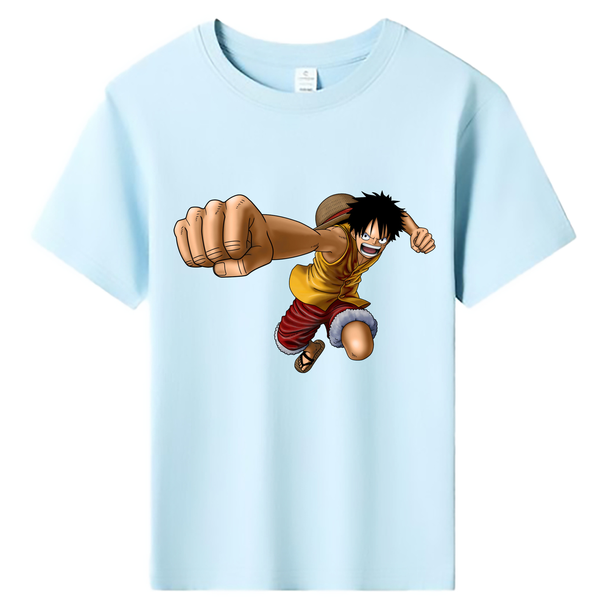 ワンピース モンキー・D・ルフィ ONE PIECE Monkey D. Luffy 綿100％キッズTシャツ（フロントプリント）